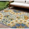 Homeroots 6' X 9' Ivory Blue Yellow And Orange Floral Indoor Outdoor Area Rug 546813 - alternate 3