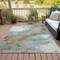 Homeroots 3' X 5' Teal Blue And Brown Abstract Washable Indoor Outdoor Area Rug 631891 - alternate 2