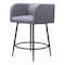 Homeroots Set of Two 27" Gray and Black Fabric and Steel Counter Height Bar Chairs, 2PK 571486 - alternate 3