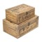 Homeroots Set of Two Natural Solid Wood And Fabric Box With Lid, 2PK 489347 - alternate 3