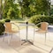 Flash Furniture Square Table Set, Aluminum, Plastic, Rattan, Stainless Steel, Grey TLH-ALUM-24SQ-020BGECHR2-GG - alternate 4