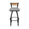 Holland Bar Stool Co 36in Swivel Extra Tall Bar Stool, Black Wrinkle Finish, Medium Back, Canter Folkstone Grey Seat 881 - alternate 3