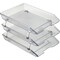 Acrimet Facility 3 Tier Letter Tray Front Load Letter Size Desktop File Organizer Plastic Crystal 265.3 - alternate 1
