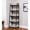 Homeroots 67" Natural and Black Metal Five Tier Ladder Bookcase 486298 - alternate 2