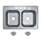 Kingston Brass 33-Inch Stainless Steel Self-Rimming Double Bowl Drop-In Kitchen Sink, 4-Hole with Strainer KGKTD332281 - alternate 1