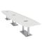 Skutchi Designs Boat Conference Table With Power, 48 in W, 192 in L, White HAR-BOT-48x192-DOU-WA7976-ESIL - alternate 1