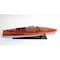 Homeroots 9" Blue and Brown Solid Wood Hand Painted Model Boat Tabletop Sculpture 401861 - alternate 2