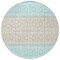 Homeroots 8' Teal Blue Aqua And Ivory Round Geometric Washable Indoor Outdoor Area Rug 613875 - alternate 3