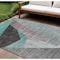 Homeroots 8' X 10' Teal Blue Aqua And Charcoal Abstract Washable Indoor Outdoor Area Rug 582893 - alternate 1