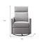 Homeroots 26" Gray Tufted Linen Gliding Swivel Manual Rocker Recliner 652002 - alternate 2