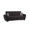 Homeroots 93" Black Microfiber Convertible Futon Sleeper Sofa And Toss Pillows With Storage 607071 - alternate 2