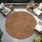Homeroots 8' Orange And Ivory Round Geometric Washable Indoor Outdoor Area Rug 613574 - alternate 2
