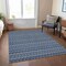 Homeroots 5' X 8' Navy Blue And Mint Green Striped Washable Indoor Outdoor Area Rug 610547 - alternate 2