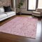 Homeroots 8' X 10' Pink And Ivory Damask Washable Indoor Outdoor Area Rug 616535 - alternate 4
