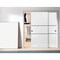 Sartodoors Sliding Closet Bypass Doors, Planum 0014 White Silk and Aluminum Strips, Sturdy Top Mount Rails Mol PLANUM0014DBD-WS-8496 - alternate 1