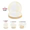 Smarty Had A Party 7.5" White w/Gold Antique Floral Round Disposable Plastic Appetizer/Salad Plates (120 Plates), 120PK 927WG-CASE - alternate 3