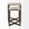 Homeroots Set of Two Natural and Gold Solid Wood and Metal Square Cross Legs Nested Tables 604463 - alternate 2