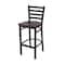 Holland Bar Stool Co 30" Stationary Bar Stool, Black Wrinkle, Dark Cherry Maple Seat 40030BWDCMpl - alternate 1