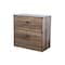Homeroots 30" Oak Wood Two Drawers Filing Cabinet 568314 - alternate 3