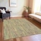 Homeroots 9' X 12' Artichoke Green And Ivory Striped Washable Indoor Outdoor Area Rug 609028 - alternate 2