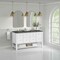 James Martin Vanities Breckenridge 60 in. Double Vanity, Bright White, w/ 3 CM Parisien Bleu Quartz Top 330-V60D-BW-3PBL - alternate 2