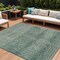 Homeroots 8' X 10' Teal Blue And Ivory Geometric Washable Indoor Outdoor Area Rug 630516 - alternate 1