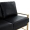 Leisuremod Jefferson Leather Loveseat with Gold Frame, Black JAG53BL-L - alternate 4