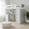 Homeroots White And Gray Twin Loft Bed And Desk 318775 - alternate 3