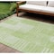 Homeroots 8' X 10' Artichoke Green And Mint Green Striped Washable Indoor Outdoor Area Rug 581632 - alternate 1