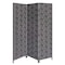 Homeroots 71" Black and White Fabric Folding Three Panel Screen Room Divider 379910 - alternate 1