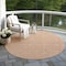 Homeroots 8' Peach And Beige Round Geometric Washable Indoor Outdoor Area Rug 610843 - alternate 2