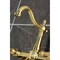 Kingston Brass Two-Handle Wall Mount Bridge Kitchen Faucet, Brushed Brass KS1267AL - alternate 2