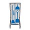 5S Supplies Housekeeping Shadow Board Broom Station V5, Gray / Blue Shadows, Kit + Stand HSB-V5-GRAY/BLUE-KIT-STAND - alternate 1