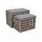 Homeroots 24in Gray and Brown Linen Upholstered Storage Bench with Flip Top 379836 - alternate 3