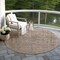 Homeroots 8' Brown And Beige Round Abstract Washable Indoor Outdoor Area Rug 615994 - alternate 2