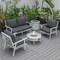 Leisuremod Walbrooke White Patio Conversation, Round Fire Pit with Slats Design & Tank Holder, Charcoal WWS-29-24-57-31-CH - alternate 2
