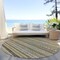 Homeroots 8' Chocolate And Taupe Round Striped Washable Indoor Outdoor Area Rug 615334 - alternate 2