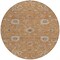 Homeroots 8' Copper Ivory And Black Round Floral Washable Indoor Outdoor Area Rug 604757 - alternate 5