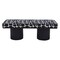 Homeroots 49in White and Black Fabric and Solid Wood Upholstered Bench 668858 - alternate 1