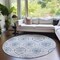 Homeroots 8' Gray And Denim Blue Round Medallion Washable Indoor Outdoor Area Rug 587658 - alternate 3