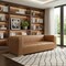 Homeroots 83" Brown Leather Solid Wood Sofa 607332 - alternate 2