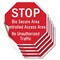 Signmission Stop Bio Secure Area Controlled Acc, 4 inch X 4 inch, Vinyl Decal, 5PK OC-D-5PACK-4-247 - alternate 1