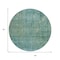 Homeroots 8' Teal Blue And Ivory Round Abstract Washable Indoor Outdoor Area Rug 631103 - alternate 3