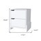 Homeroots 20" White Wood Two Drawer Nightstand 534909 - alternate 3