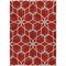 Homeroots 5' X 8' Red And Ivory Geometric Washable Indoor Outdoor Area Rug 613044 - alternate 4
