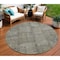 Homeroots 8' Taupe Brown And Beige Round Patchwork Washable Indoor Outdoor Area Rug 581625 - alternate 1