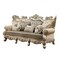 Homeroots 41" Champagne Cotton Blend Curved Floral Sofa And Toss Pillows 348222 - alternate 1