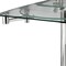 Homeroots 40" Clear and Silver Glass and Metal Self-Storing Leaf Motion Extendable Dining Table 555156 - alternate 2