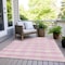 Homeroots 3' X 5' Pink And Gray Plaid Washable Indoor Outdoor Area Rug 595505 - alternate 2