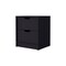 Homeroots 19" Black Wood Two Drawer Nightstand with Integrated Tech 518176 - alternate 2